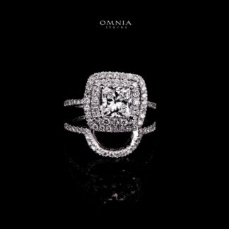 Omnia Siham White Ring 925 Silver High Quality IGI Certifited High Quality Lab Grown Stones 1.50ct