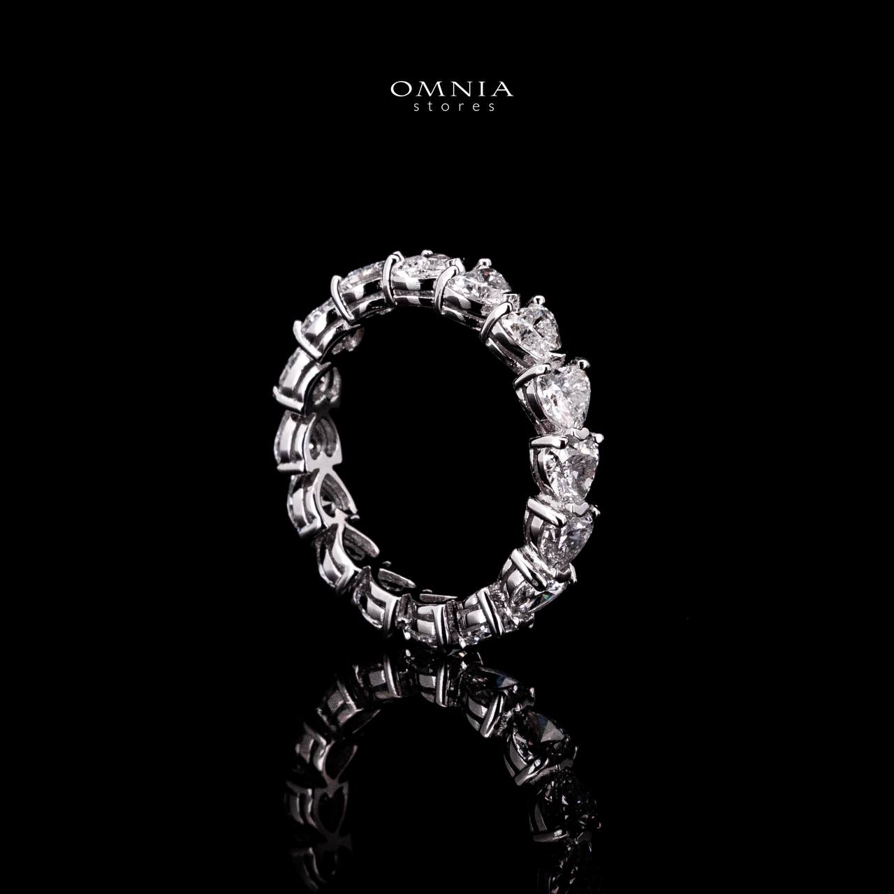 Omnia Saba White Silver Ring 925 Silver in High Quality Lab Grown Stones - Image 4