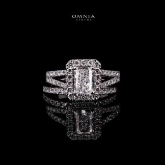 Omnia Siham White Ring 925 Silver High Quality IGI Certifited High Quality Lab Grown Stones 1.00ct