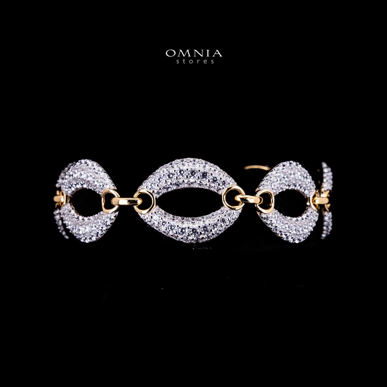 Omnia Sidrah White and Gold Bracelet in 925 Silver High Quality Simulated Diamonds - Image 2