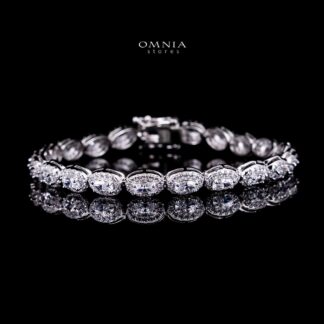 Omnia Syra White Silver Bracelet in 925 Silver High Quality Simulated Diamonds