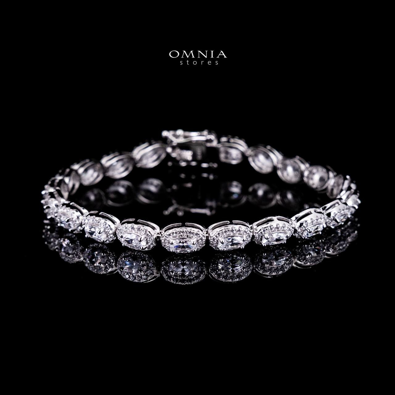 Omnia Syra White Silver Bracelet in 925 Silver High Quality Simulated Diamonds - Image 2