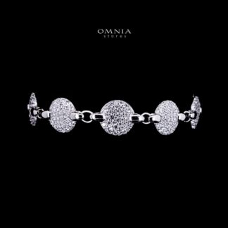 Omnia Reham White Silver Bracelet in 925 Silver High Quality Simulated Diamonds
