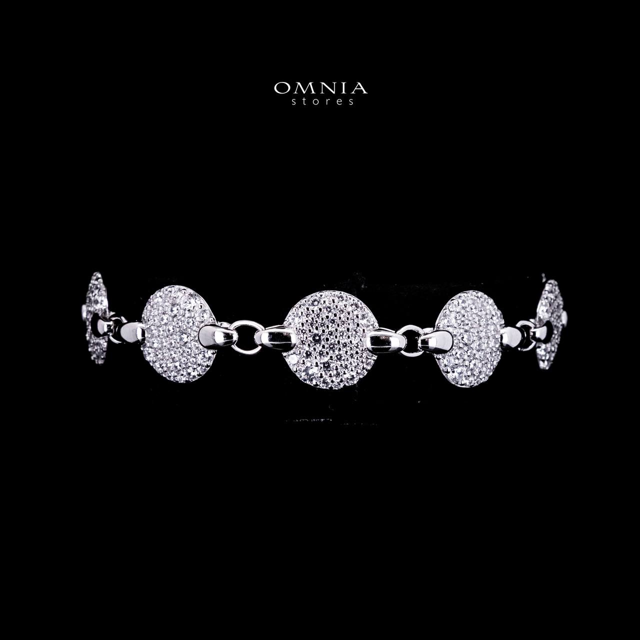 Omnia Reham White Silver Bracelet in 925 Silver High Quality Simulated Diamonds - Image 2