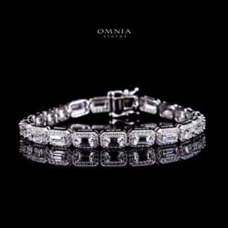 Omnia Afrah Silver Bracelet in 925 Silver High Quality Simulated Diamonds
