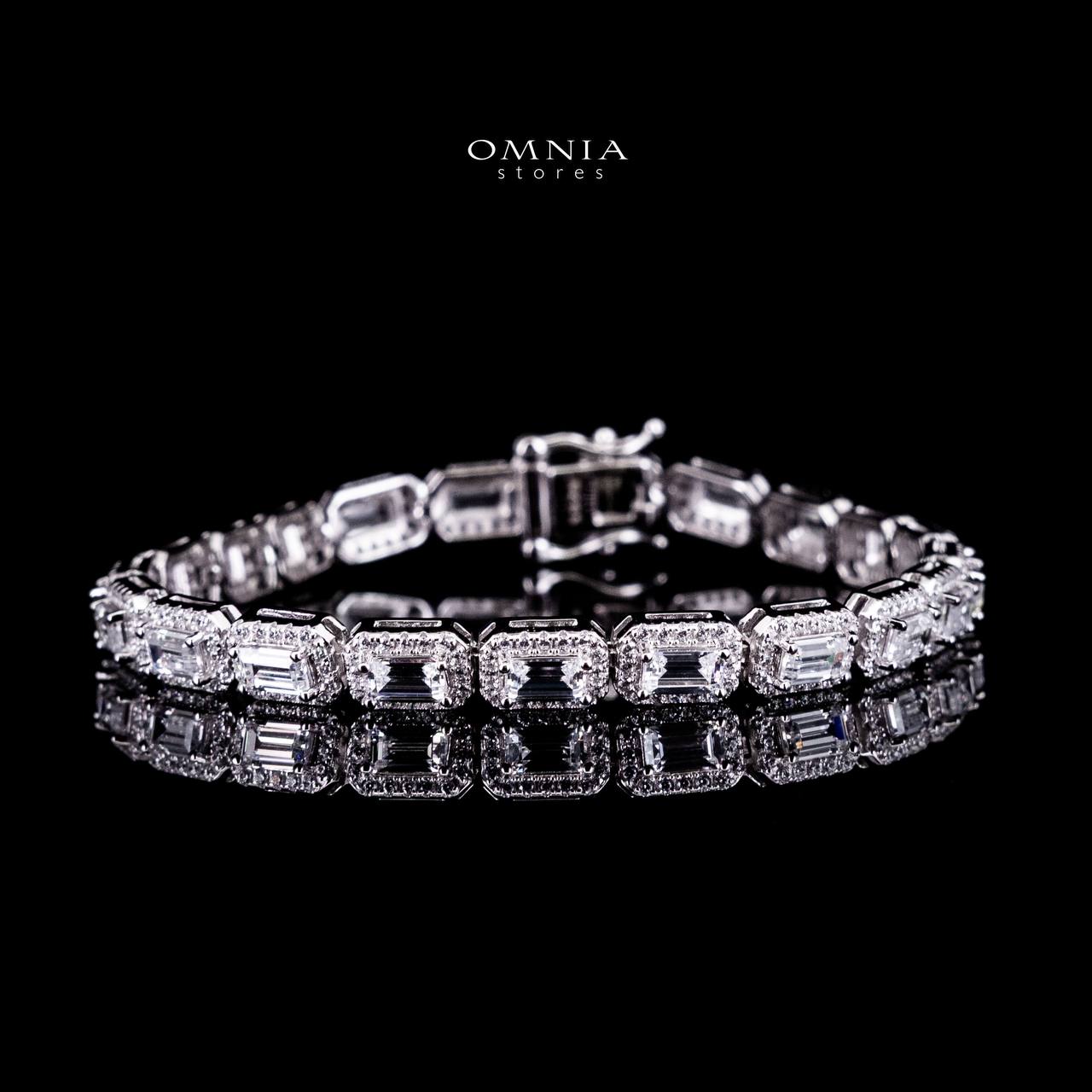 Omnia Afrah Silver Bracelet in 925 Silver High Quality Simulated Diamonds