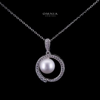 Omnia Afra Fresh Real Water Pearl Pendant Necklace 925 Silver High Quality Simulated diamonds