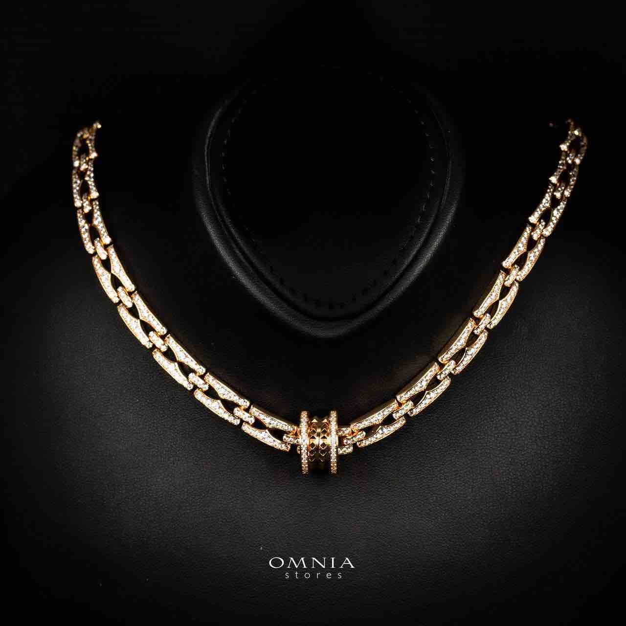Omnia Munah Gold Pendant Necklace With High Quality Certified Lab Crafted Stones In 925 Silver - Image 3