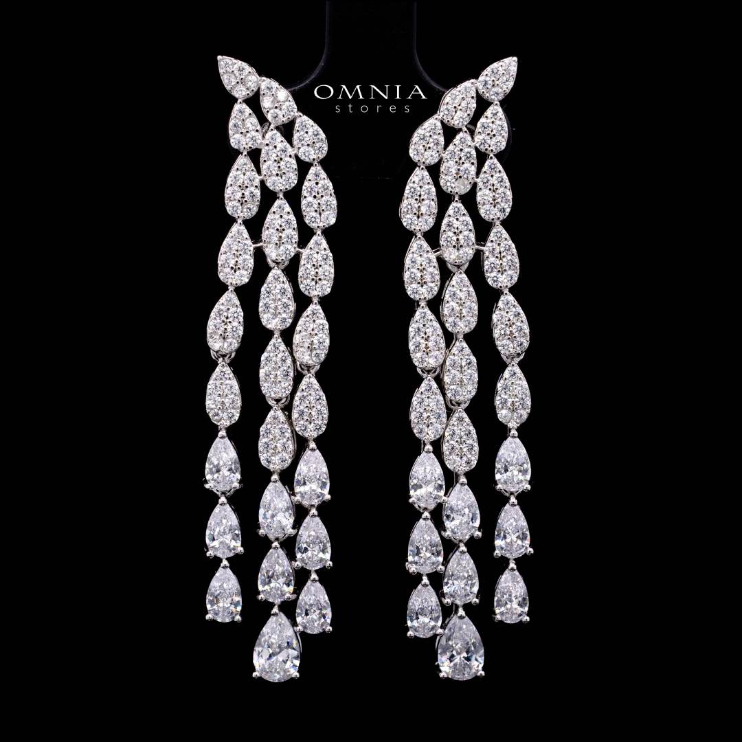 Omnia Amrah Luxury Bridal White Full Set in High Quality Zircon Stone Rhodium Plated - Image 6