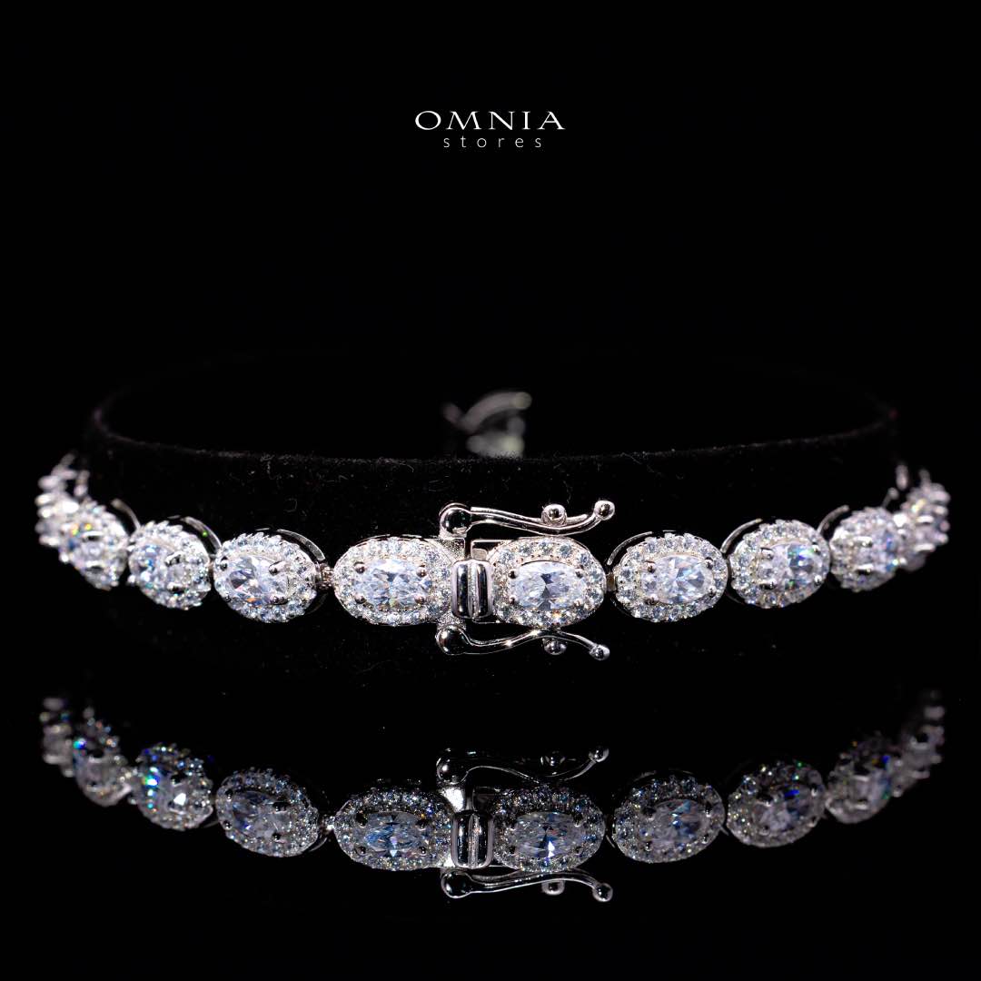 Omnia Syra White Silver Bracelet in 925 Silver High Quality Simulated Diamonds - Image 2