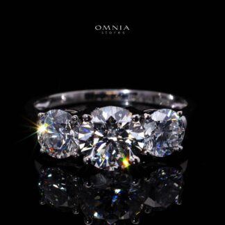 Samiah Lab Grown With IGI Certified Round Brilliant D VS1 White Ring High Quality 925 Silver 1.00ct