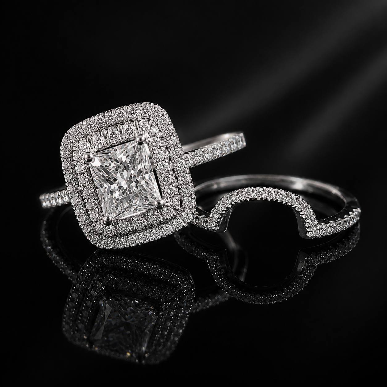 Siham Lab Grown With IGI Certified D VS 1 White Ring in 925 Silver 1.50ct