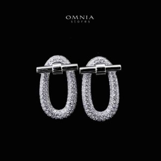 Omnia Najwa White Earrings With High Quality Certified Lab Crafted Stones In 925 Silver
