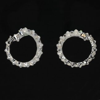 Omnia Shasa White Earrings With High Quality Certified Lab Crafted Stones In 925 Silver