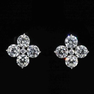 Omnia Azia Round Earrings With High Quality Certified Lab Crafted Stones In 925 Silver