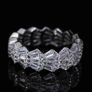 Omnia Mia White Ring With High Quality Simulated Diamonds In 925 Silver