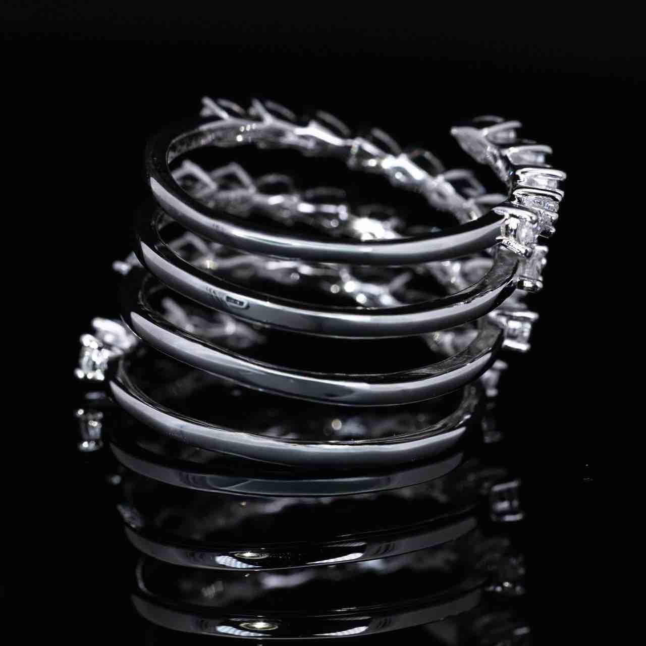 Omnia Lara White Ring With High Quality Simulated Diamonds In 925 Silver - Image 3