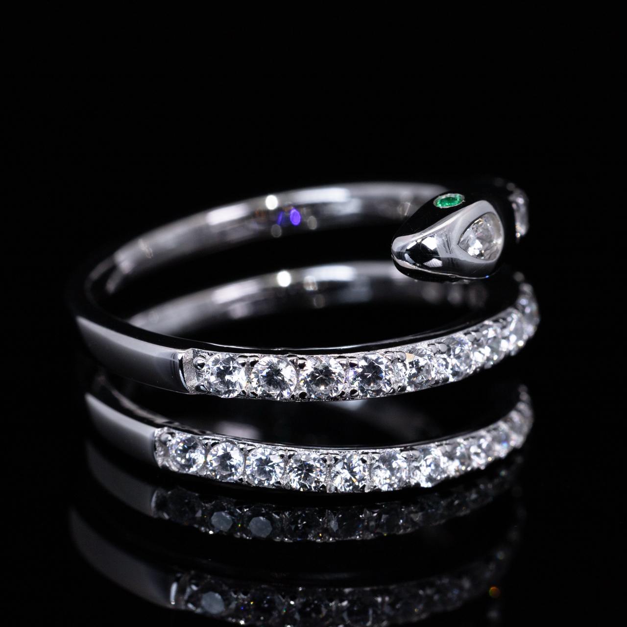 Omnia Sidra White Ring With High Quality Simulated Diamonds In 925 Silver - Image 2