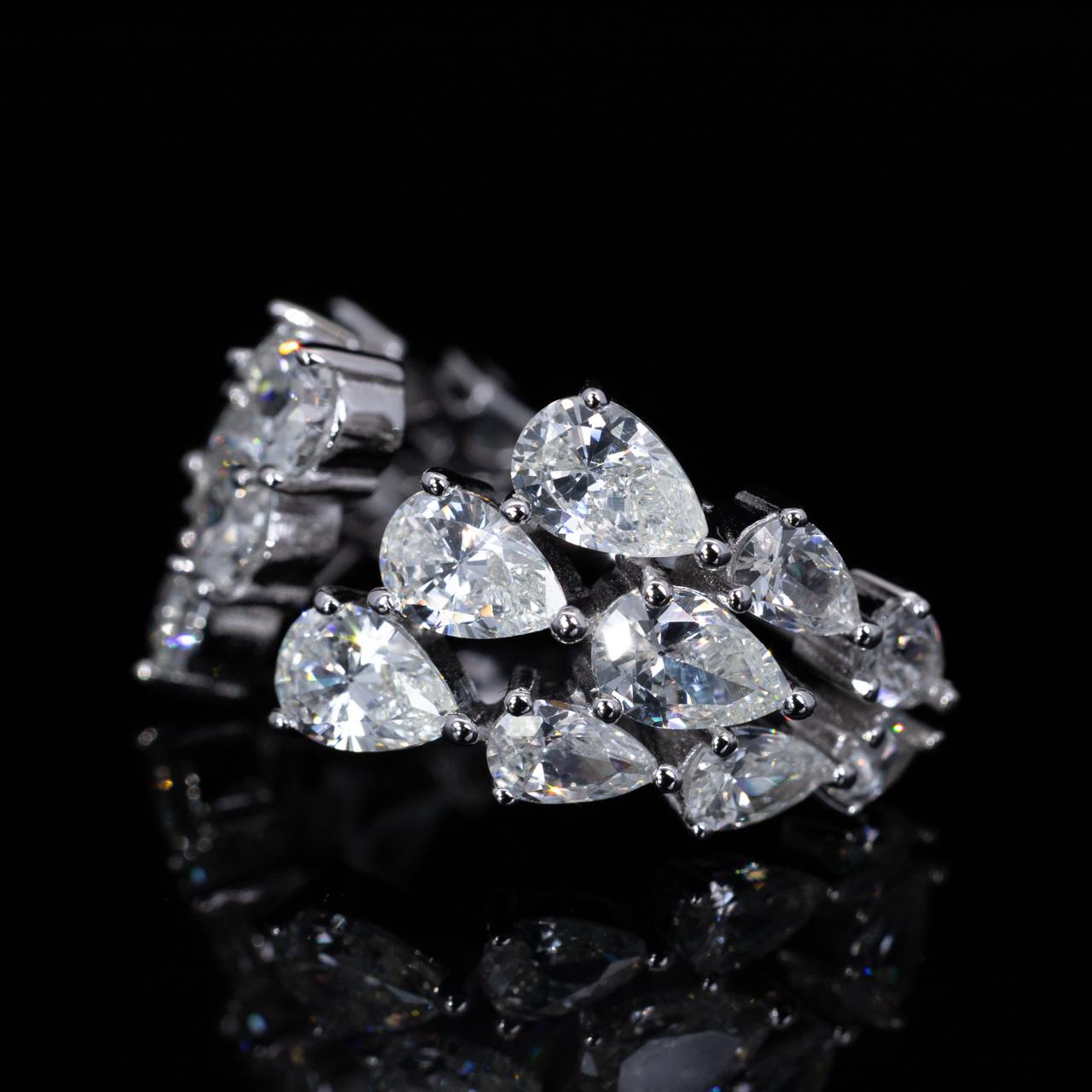 Omnia Nylah White Ring With High Quality Simulated Diamonds In 925 Silver - Image 2