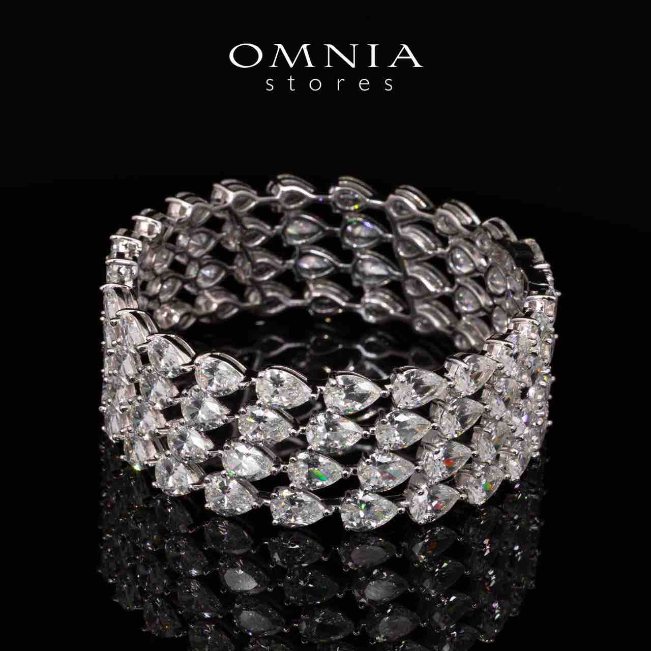 Omnia Siya White Bracelet With High Quality Simulated Diamonds In 925 Silver - Image 2