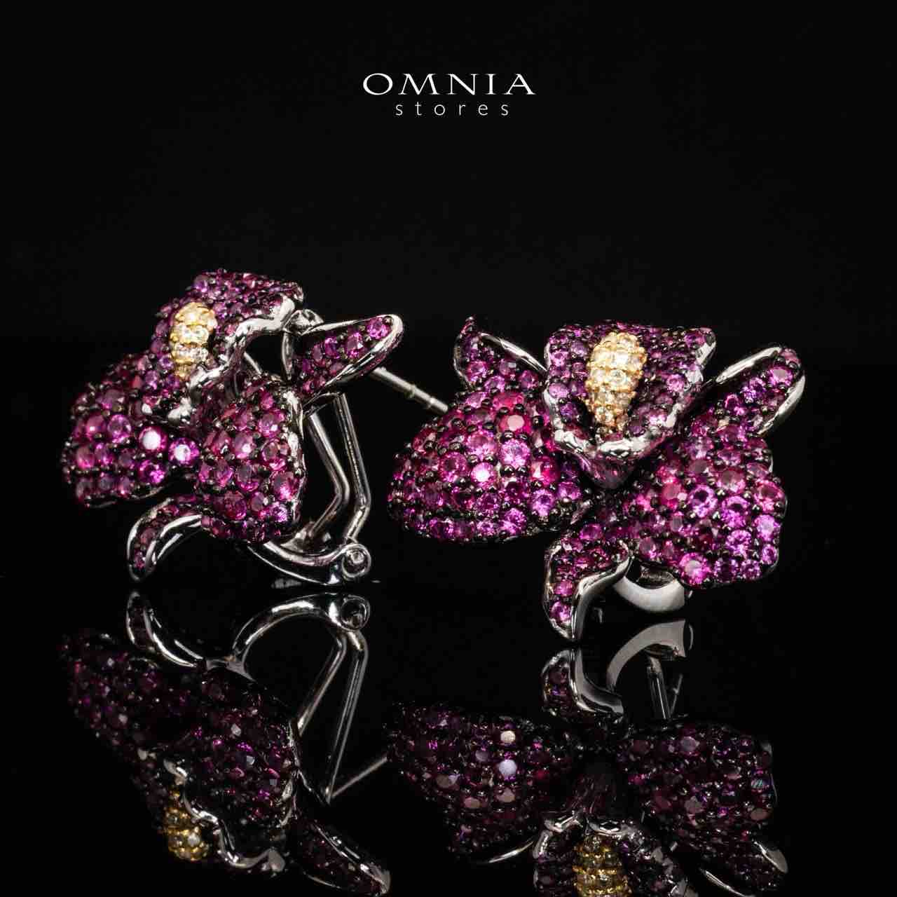 Omnia Nabila Purple Butterfly Silver Clip Earrings in 925 Silver High Quality Simulated Diamonds Stones - Image 3