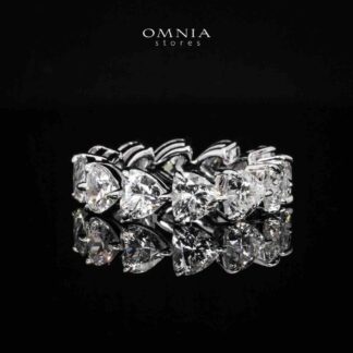 Omnia Adira Heart Ring With High Quality Lab Crafted Stones In 925 Silver