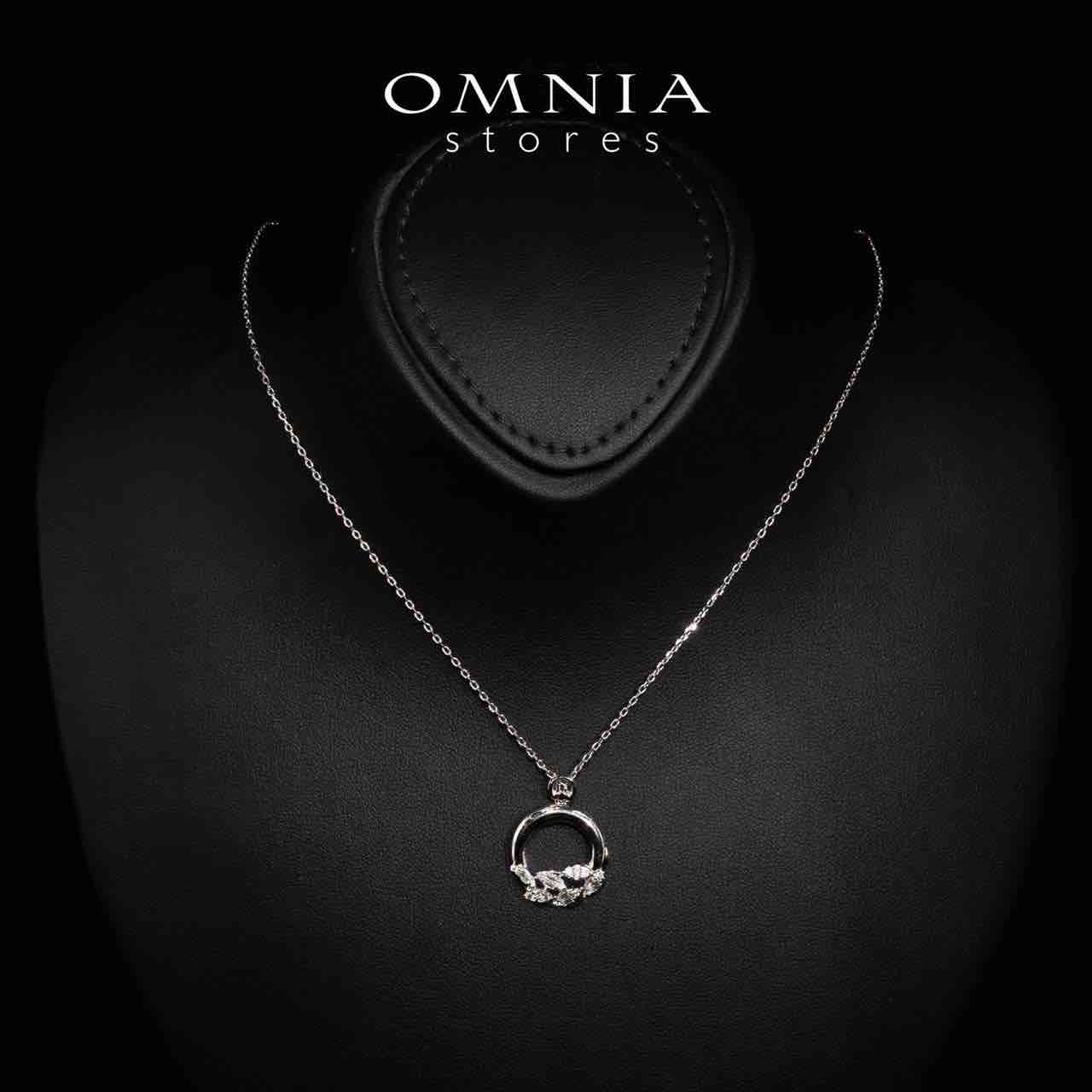 Omnia Rubi Floral White Necklace, Earrings and Ring Set in High Quality Rhodium Plated Zircon Stones - Image 2