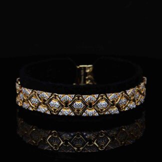 Omnia Lisi Gold and White Bracelet With High Quality Simulated Diamonds In 925 Silver