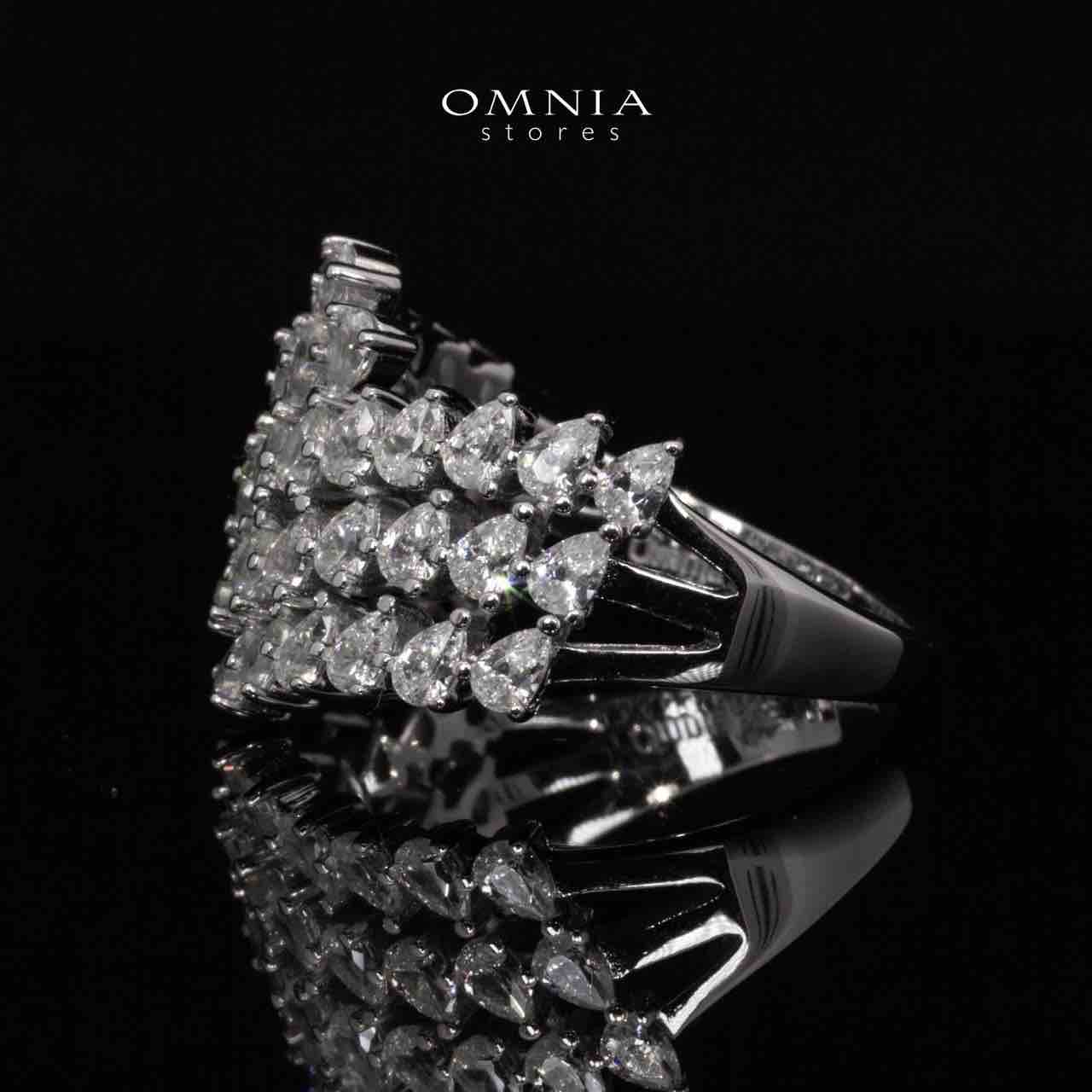 Omnia Klara White Ring With High Quality Simulated Diamonds In 925 Silver - Image 4