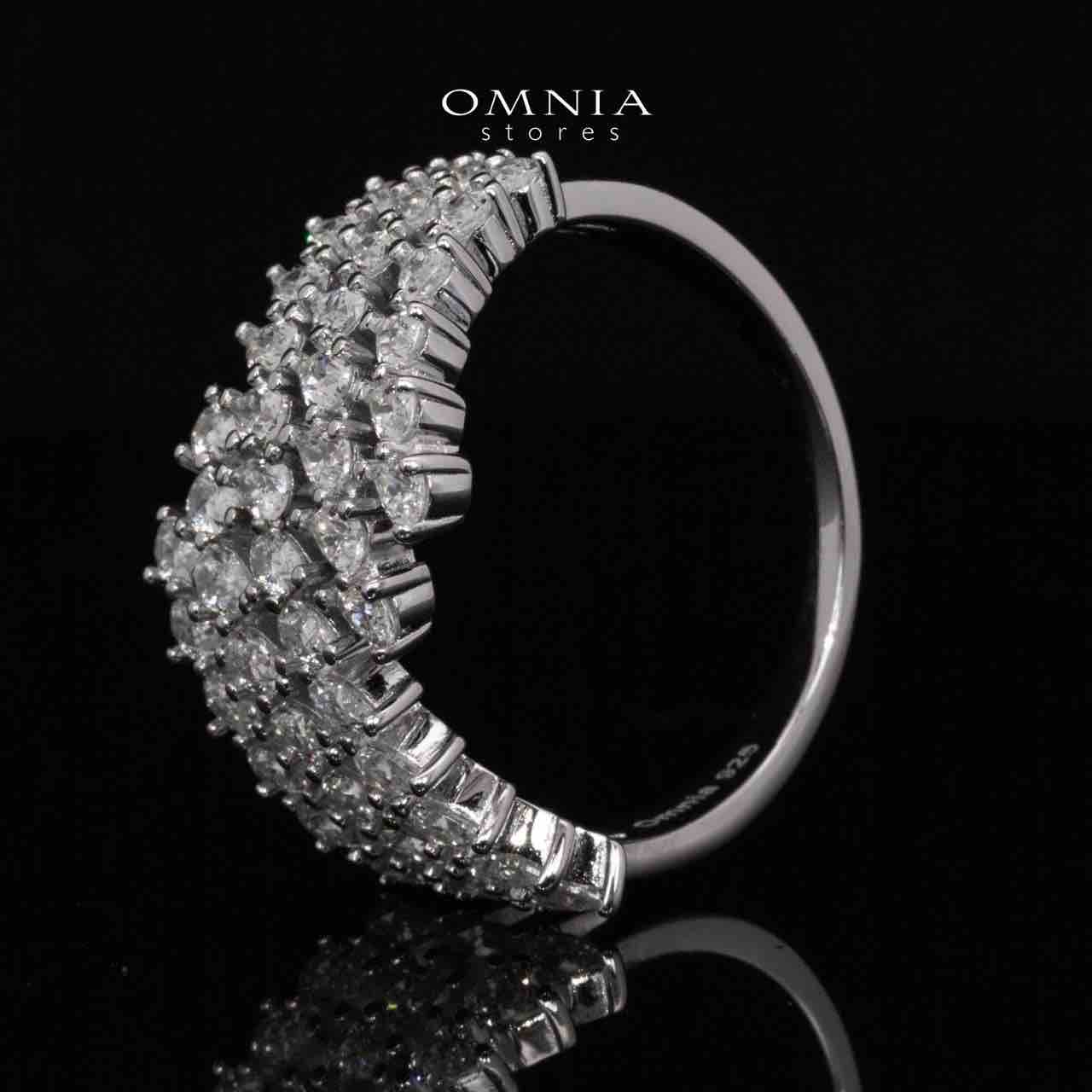 Omnia Klara White Ring With High Quality Simulated Diamonds In 925 Silver - Image 3