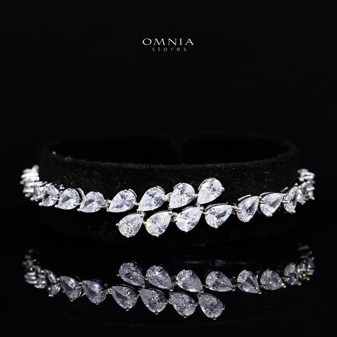 Omnia Ailyn Luxury White Choker Bridal Full Set in High Quality Zircon Stone Rhodium Plated - Image 3
