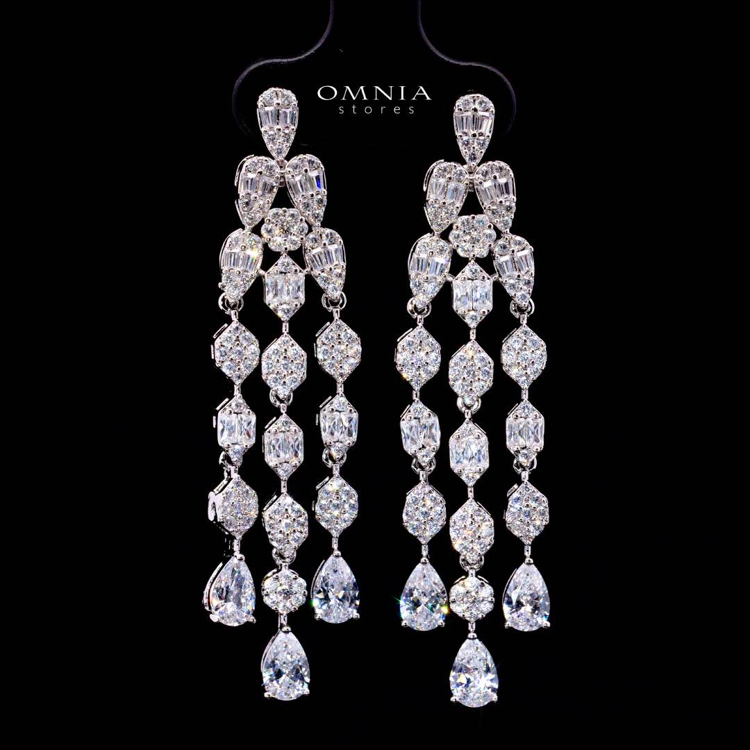 Omnia Myla White Luxury Bridal Full Set in High Quality Zircon Stone in Rhodium Plated - Image 6