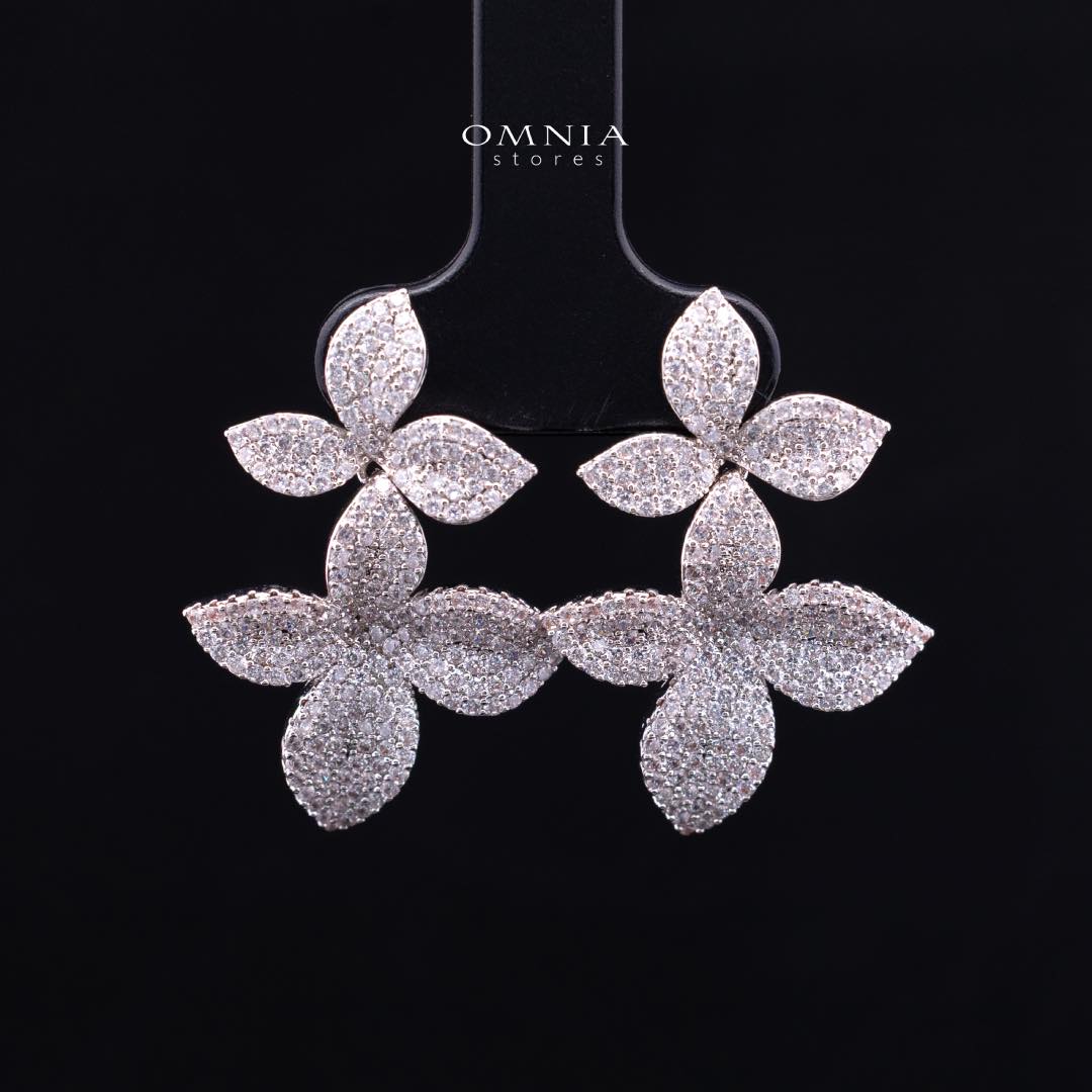 Omnia Laura White Luxury Bridal Full Set in High Quality Rhodium Plated Zircon Stones - Image 5