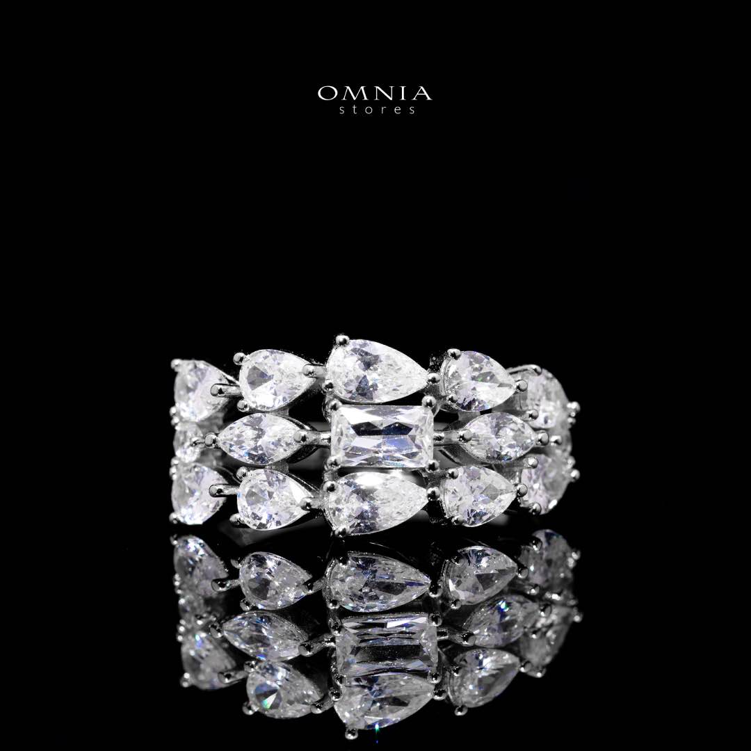 Omnia Carina White Luxury Bridal Full Set in High Quality Rhodium Plated Zircon Stones - Image 4