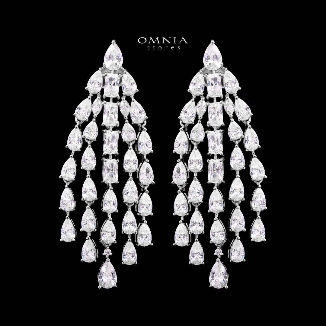 Omnia Carina White Luxury Bridal Full Set in High Quality Rhodium Plated Zircon Stones - Image 5
