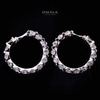 Omnia Shasa White Earrings With High Quality Certified Lab Crafted Stones In 925 Silver