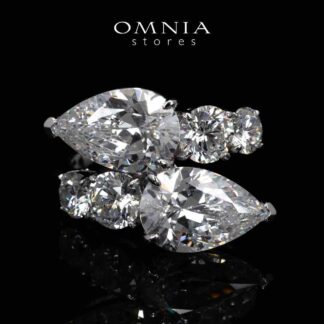 Omnia Alyna White High Quality Certified Lab Crafted Ring In 925 Silver 3.3ct