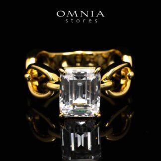 Omnia Lyna Gold High Quality Certified Lab Crafted Ring In 925 Silver