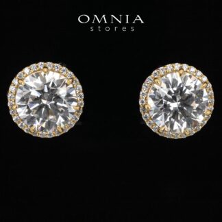 Omnia Reya Gold Earrings With High Quality Certified Lab Crafted In 925 Silver