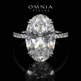 Omnia Sheyla White Ring With High Quality Certified Lab Crafted Stones In 925 Silver 11.40ct