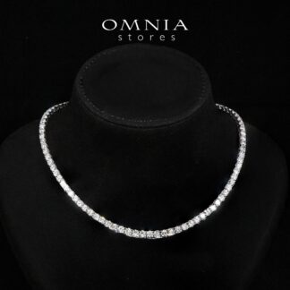 Tina 4.0mm White Moissanite Stone GRA Certifited Tennis Necklace in 925 Silver