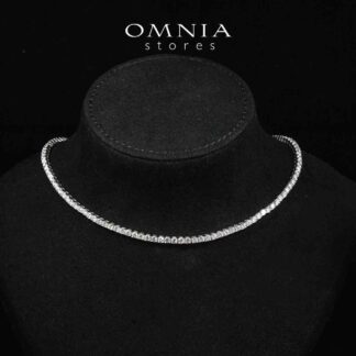 Tina 3.0mm White Moissanite Stone GRA Certifited Tennis Necklace in 925 Silver