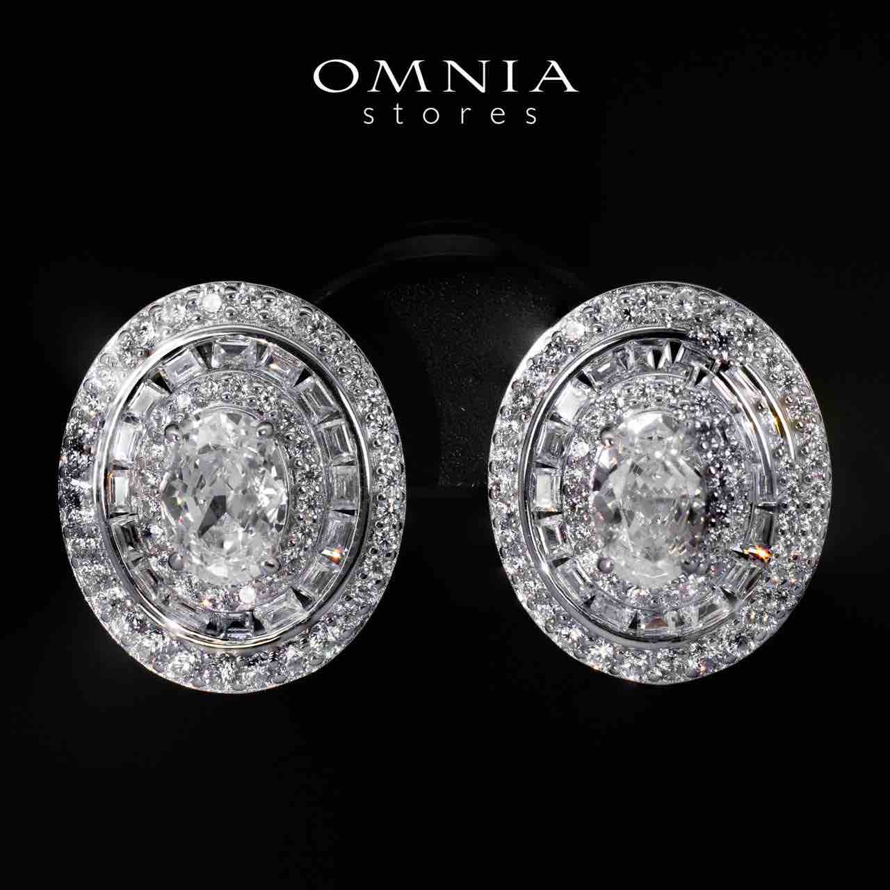 Adah Round White Earrings With High Quality Simulated Diamonds in 925 Silver