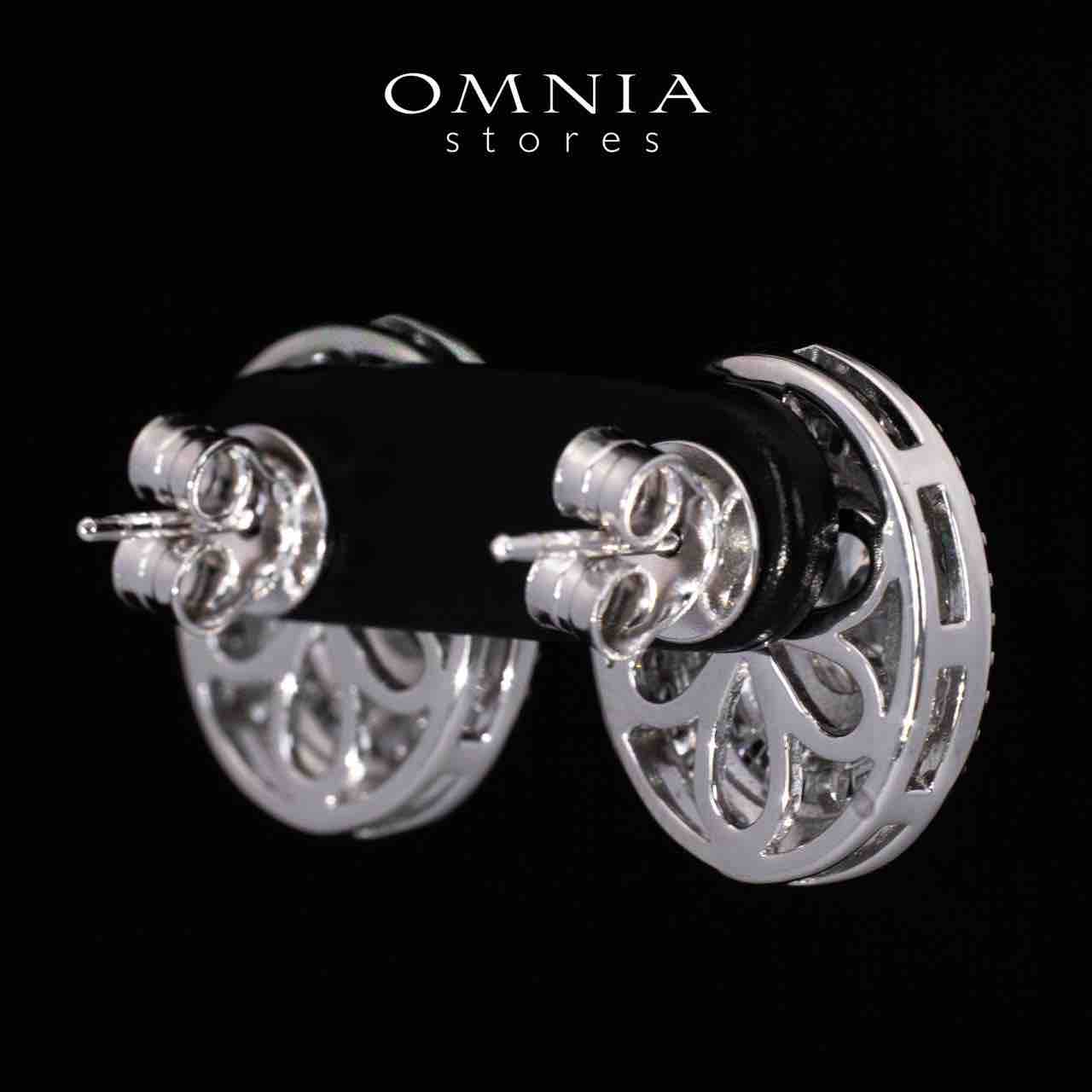 Adah Round White Earrings With High Quality Simulated Diamonds in 925 Silver - Image 4