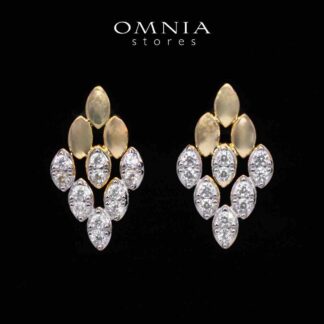 Farra Gold Earring With High Quality Simulated Diamonds in 925 Silver