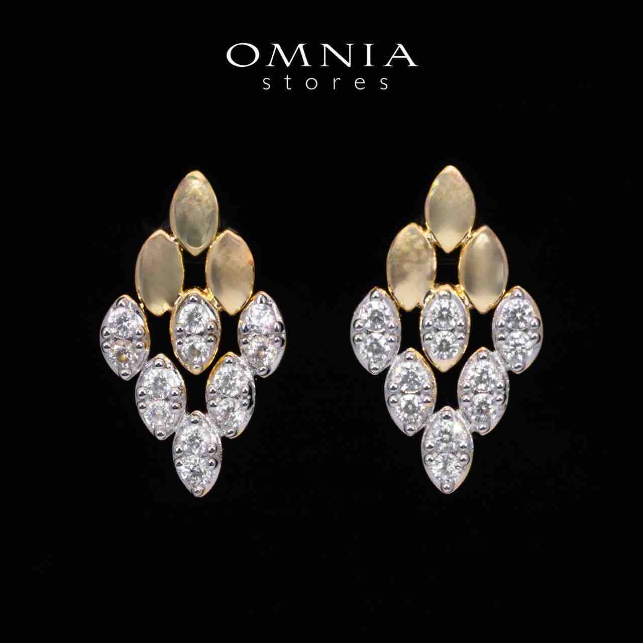 Farra Gold Earring With High Quality Simulated Diamonds in 925 Silver