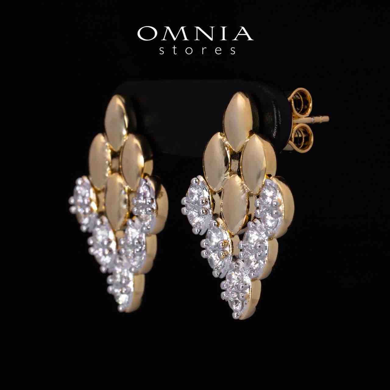 Farra Gold Earring With High Quality Simulated Diamonds in 925 Silver - Image 2