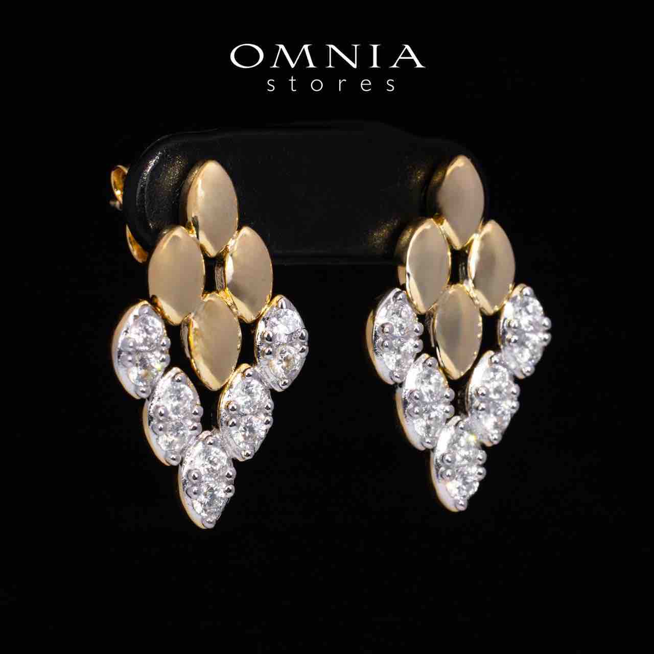 Farra Gold Earring With High Quality Simulated Diamonds in 925 Silver - Image 3