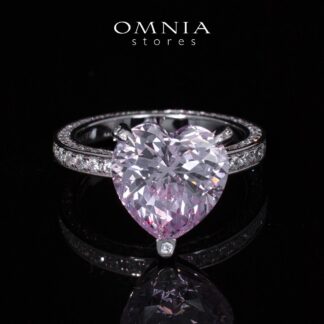 Eileen Heart Pink Certified Lab Crafted Ring With High Quality 925 Silver