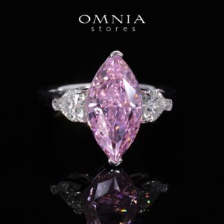 Afiah Pink and White Marquise Cut Certified Lab Crafted Ring With High Quality 925 Silver